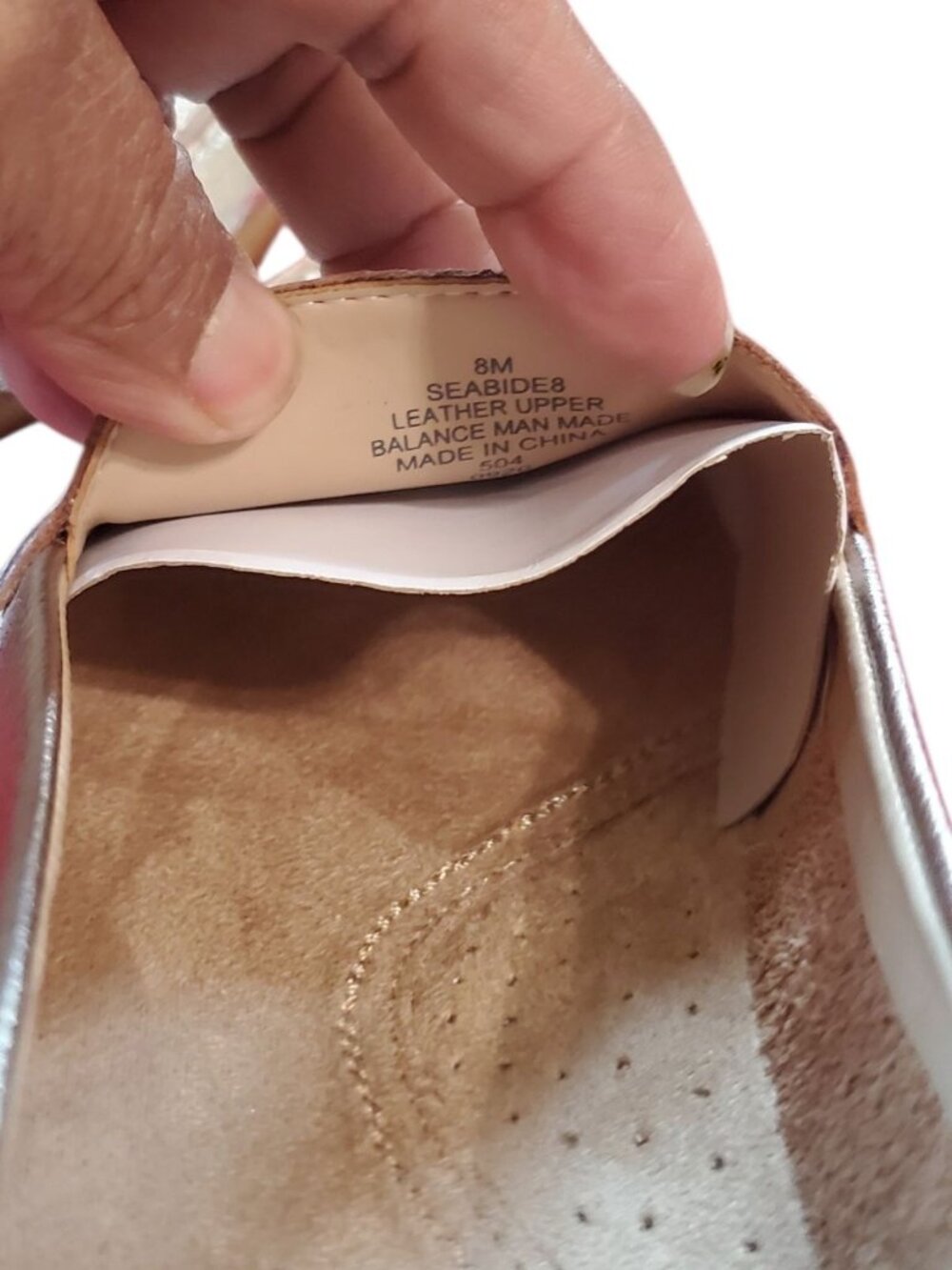 Easy Spirit Seabide Womens Leather Loafers W/Cushioned Silver Metallic Size 8M - Picture 6 of 13
